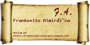 Frankovits Almiréna névjegykártya